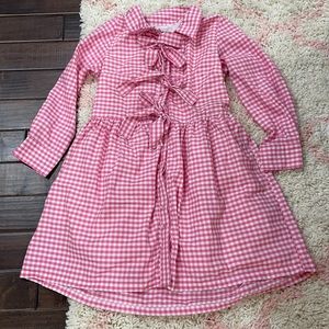 Elizabeth Wilson dress NWOT bows pink gingham